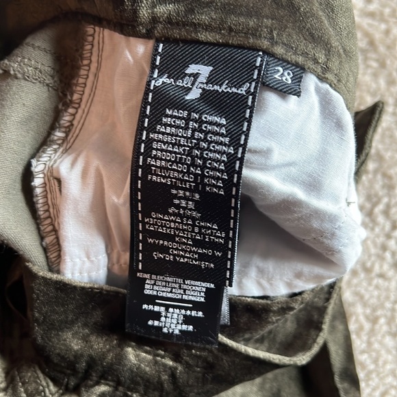 7 For All Mankind high waist ankle skinny jeans green velvet size 28 pants - Picture 5 of 6